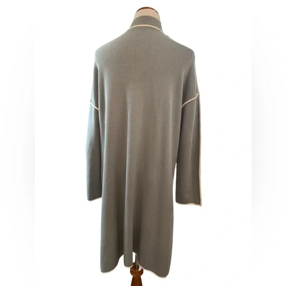 Marla Wynne Ponte Knit Open Cardigan Duster Light Sage - Picture 4 of 6